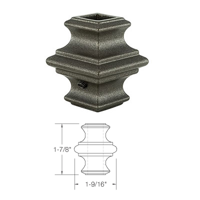 KN500 Knuckle with set screw for Iron Baluster ⋅ 1/2" Square