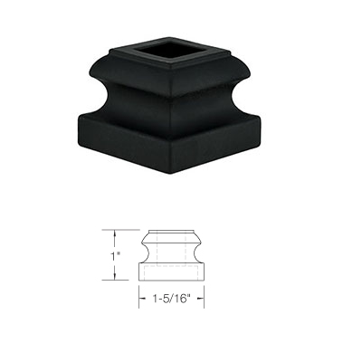 SH800 Flat Shoe no screw for Iron Baluster ⋅ 1/2" Square