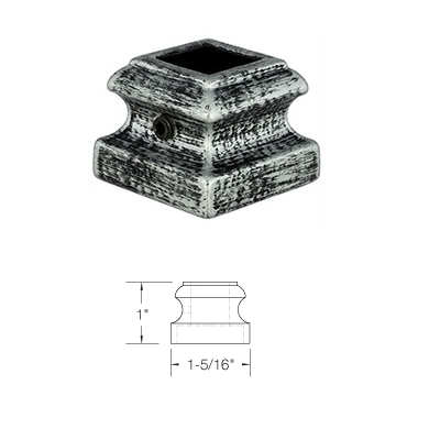 SH901 Flat Shoe with screw for Iron Hammered Baluster ⋅ 1/2" Square