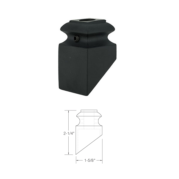 SHR904 Slant Shoe with screw for 1/2 Round Iron Balusters