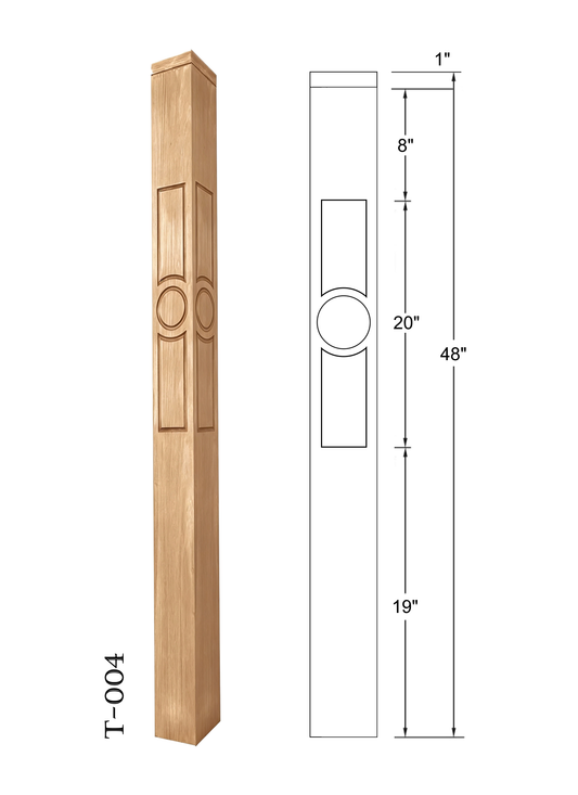 T-004 BOX NEWEL HOLLOW