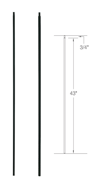 T01 Iron Baluster ⋅ Plain ⋅ 1/2" Square