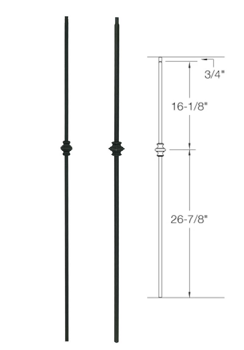 T60 Iron Baluster ⋅ Single Knuckle ⋅ 1/2" Square