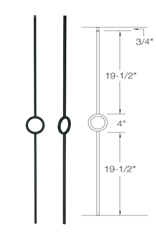 T72 Iron Baluster ⋅ Single Circle ⋅ 1/2" Square
