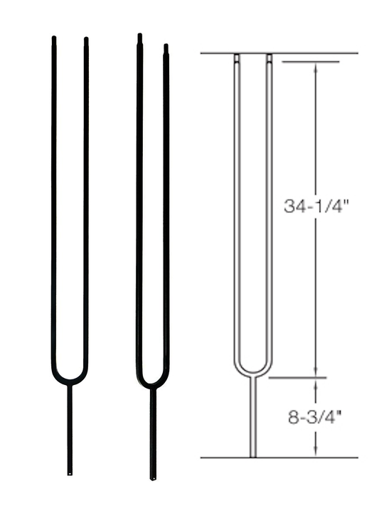 T86 Iron Baluster ⋅ Split Oval ⋅ 1/2" Square