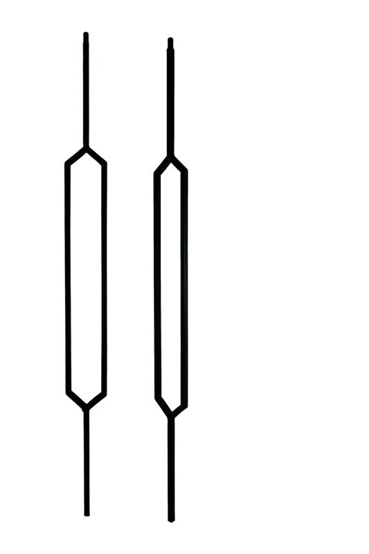 T88 Iron Baluster ⋅ Peaked Top / Bottom Rectangle ⋅ 1/2" Square