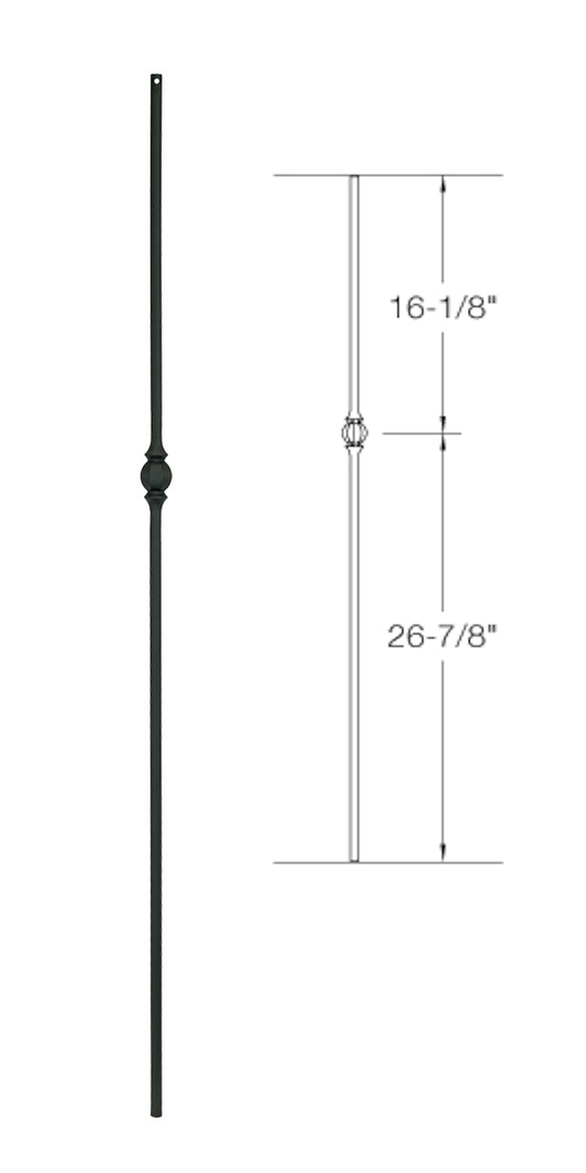TR22 Iron Baluster ⋅ Single Ball ⋅ 1/2" Round