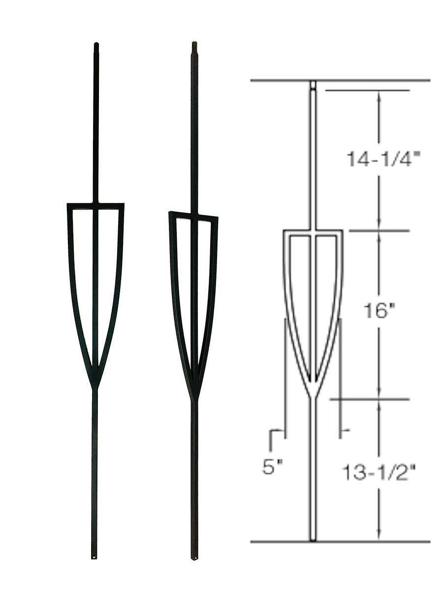 T78 Iron Baluster ⋅ Shield ⋅ 1/2" Square